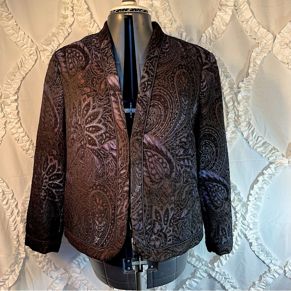 ColdWater Creek jacquard purple jacket Size PL